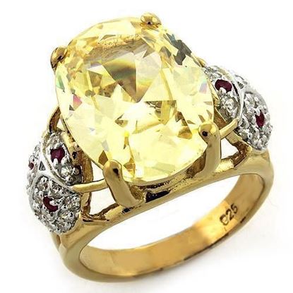 Picture of LOAS1143 - 925 Sterling Silver Ring Gold Women AAA Grade CZ Citrine