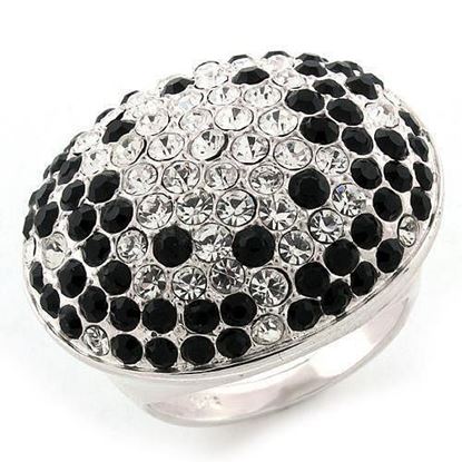 Picture of LOAS1160 - 925 Sterling Silver Ring High-Polished Women Top Grade Crystal Multi Color