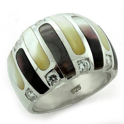 Picture of LOAS1167 - 925 Sterling Silver Ring High-Polished Women Precious Stone Multi Color