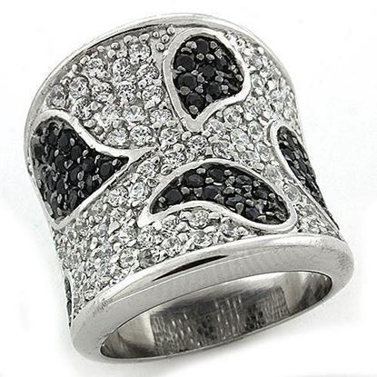 Picture of LOAS1182 - 925 Sterling Silver Ring Reverse Two-Tone Women AAA Grade CZ Multi Color