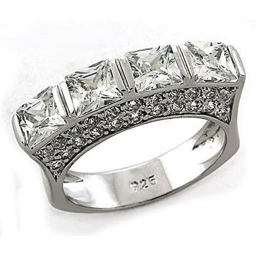 Picture of LOAS1188 - 925 Sterling Silver Ring Rhodium Women AAA Grade CZ Clear