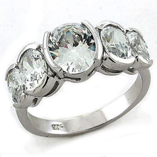 Picture of LOAS1190 - 925 Sterling Silver Ring Rhodium Women AAA Grade CZ Clear