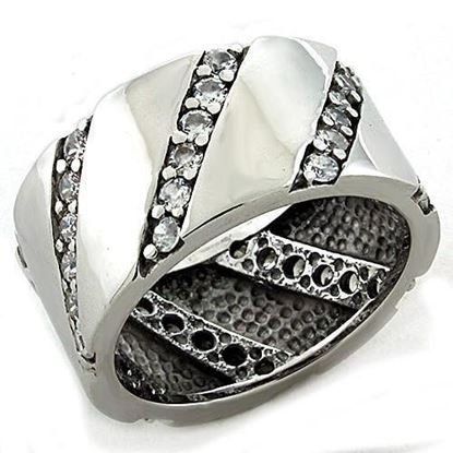 Picture of LOAS1192 - 925 Sterling Silver Ring Rhodium Women AAA Grade CZ Clear