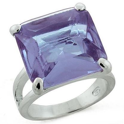 Picture of LOAS1203 - 925 Sterling Silver Ring High-Polished Women Synthetic Light Amethyst