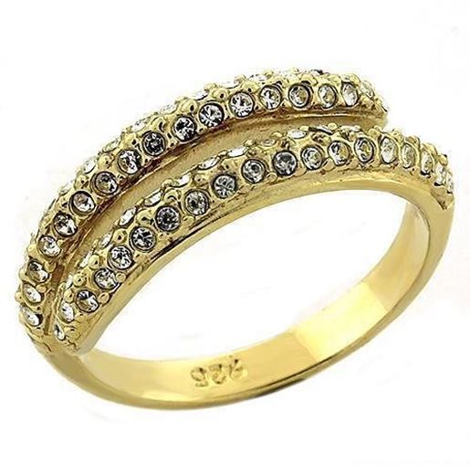 Picture of LOAS1224 - 925 Sterling Silver Ring Gold Women AAA Grade CZ Clear