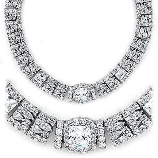 Picture of LOAS1305 - 925 Sterling Silver Necklace Rhodium Women AAA Grade CZ Clear