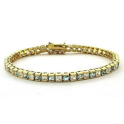 Picture of LOAS1315 - 925 Sterling Silver Bracelet Gold Women AAA Grade CZ Clear