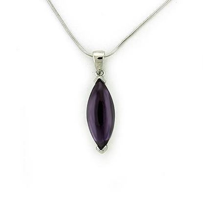 Picture of LOAS1316 - 925 Sterling Silver Chain Pendant Rhodium Women AAA Grade CZ Amethyst