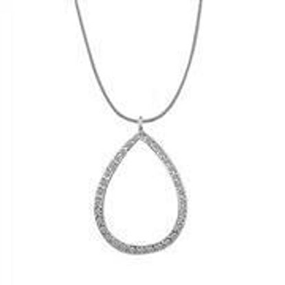 Picture of LOAS1320 - 925 Sterling Silver Chain Pendant Rhodium Women AAA Grade CZ Clear