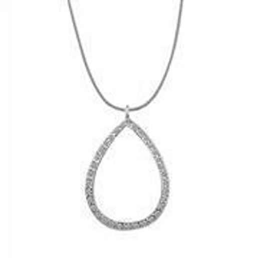 Picture of LOAS1320 - 925 Sterling Silver Chain Pendant Rhodium Women AAA Grade CZ Clear