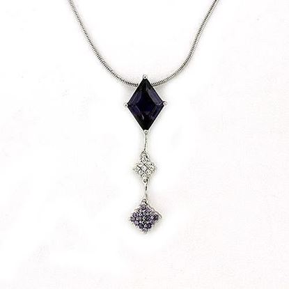 Picture of LOAS1322 - 925 Sterling Silver Chain Pendant Rhodium Women AAA Grade CZ Amethyst