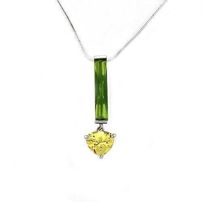 Picture of LOAS1324 - 925 Sterling Silver Chain Pendant Rhodium Women AAA Grade CZ Multi Color