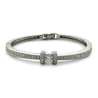 Picture of LOAS1329 - 925 Sterling Silver Bangle Rhodium Women AAA Grade CZ Clear