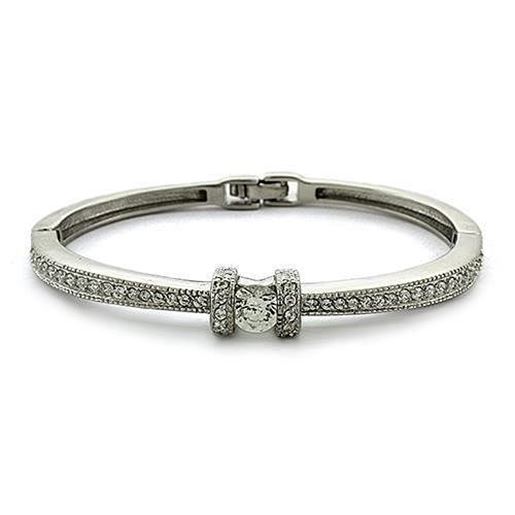 Picture of LOAS1329 - 925 Sterling Silver Bangle Rhodium Women AAA Grade CZ Clear