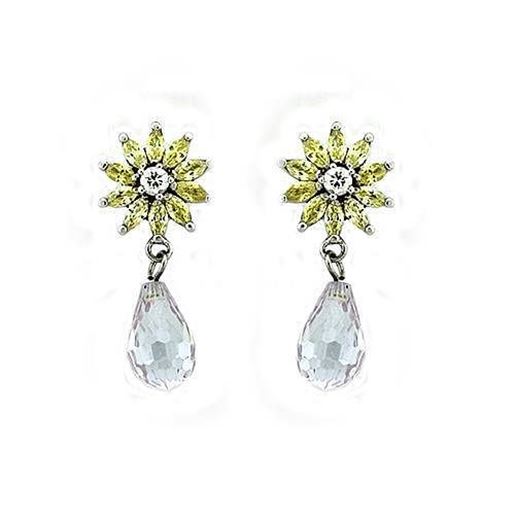 Picture of LOAS1332 - 925 Sterling Silver Earrings Rhodium Women AAA Grade CZ Multi Color