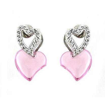 Picture of LOAS1333 - 925 Sterling Silver Earrings Rhodium Women AAA Grade CZ Rose