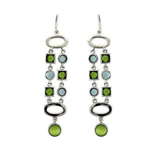 Picture of LOAS1334 - 925 Sterling Silver Earrings Rhodium Women AAA Grade CZ Peridot