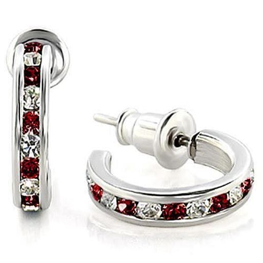 Picture of LOAS1347 - 925 Sterling Silver Earrings High-Polished Women Top Grade Crystal Garnet