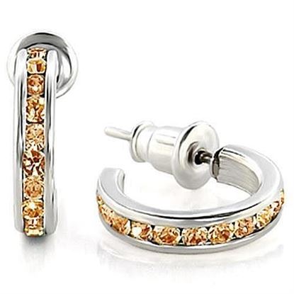 Picture of LOAS1349 - 925 Sterling Silver Earrings High-Polished Women Top Grade Crystal Topaz