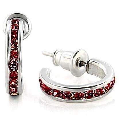 Picture of LOAS1352 - 925 Sterling Silver Earrings High-Polished Women Top Grade Crystal Garnet