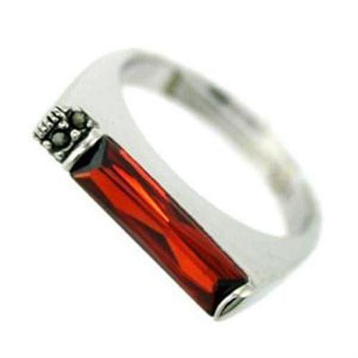 Picture of LOAS720 - 925 Sterling Silver Ring Rhodium Women AAA Grade CZ Garnet