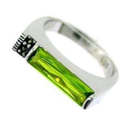 Picture of LOAS722 - 925 Sterling Silver Ring Rhodium Women Synthetic Peridot