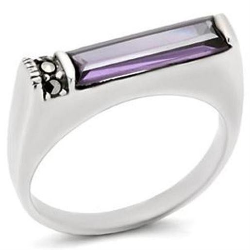 Picture of LOAS726 - 925 Sterling Silver Ring Antique Tone Women AAA Grade CZ Amethyst