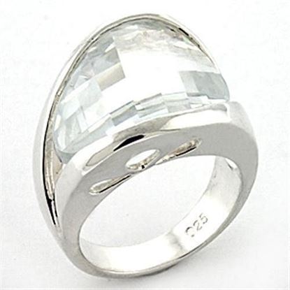 Picture of LOAS776 - 925 Sterling Silver Ring Rhodium Women AAA Grade CZ Clear