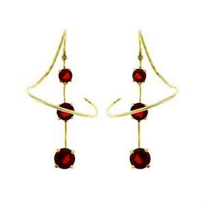 Picture of LOAS798 - 925 Sterling Silver Earrings Gold Women AAA Grade CZ Ruby