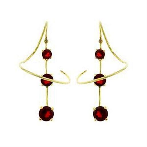 Picture of LOAS798 - 925 Sterling Silver Earrings Gold Women AAA Grade CZ Ruby