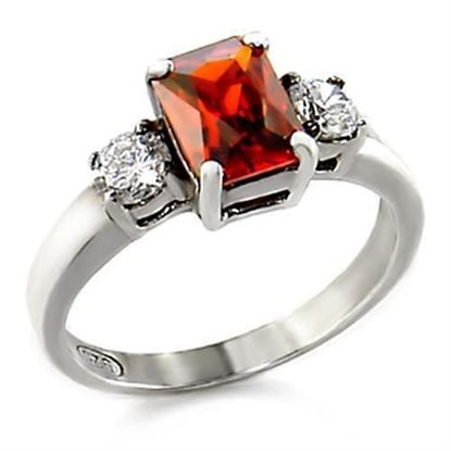 Picture of LOAS826 - 925 Sterling Silver Ring High-Polished Women AAA Grade CZ Garnet