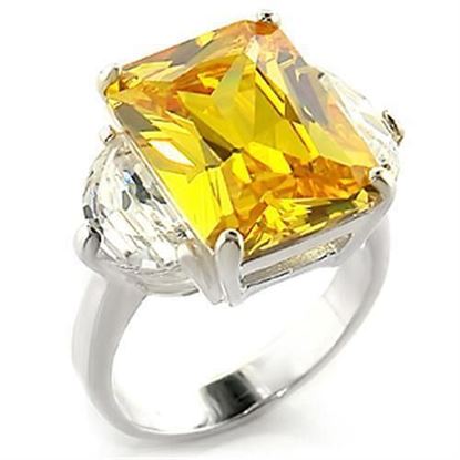 Picture of LOAS828 - 925 Sterling Silver Ring High-Polished Women AAA Grade CZ Citrine