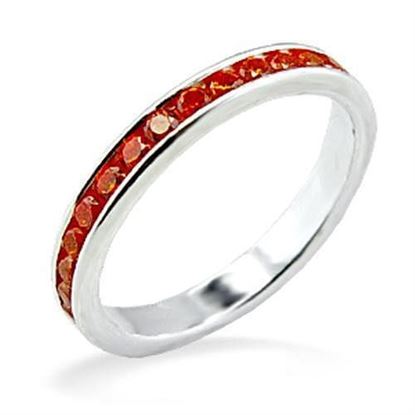 Picture of LOAS829 - 925 Sterling Silver Ring High-Polished Women AAA Grade CZ Orange