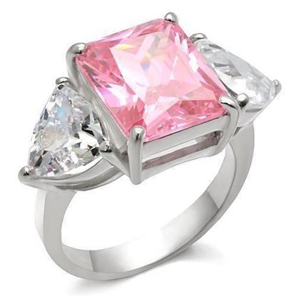 Picture of LOAS869 - 925 Sterling Silver Ring High-Polished Women AAA Grade CZ Rose