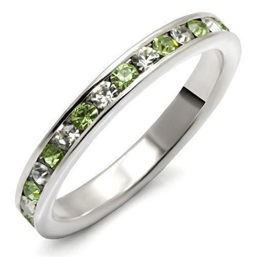 Picture of LOAS912 - 925 Sterling Silver Ring High-Polished Women Top Grade Crystal Peridot