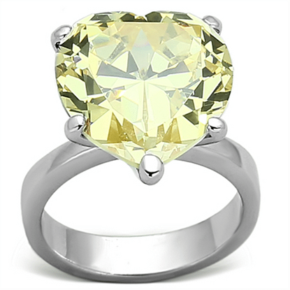 Picture of LOAS947 - 925 Sterling Silver Ring Rhodium Women AAA Grade CZ Citrine Yellow