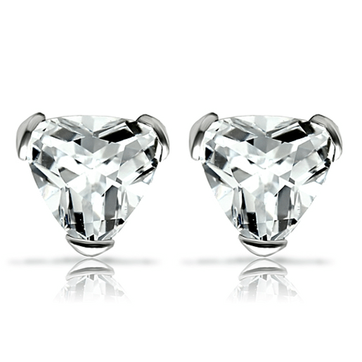 Picture of LOS048 - 925 Sterling Silver Earrings Rhodium Women AAA Grade CZ Clear