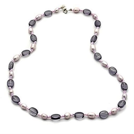 Picture of LOS066 - 925 Sterling Silver Necklace Silver Women Synthetic Amethyst