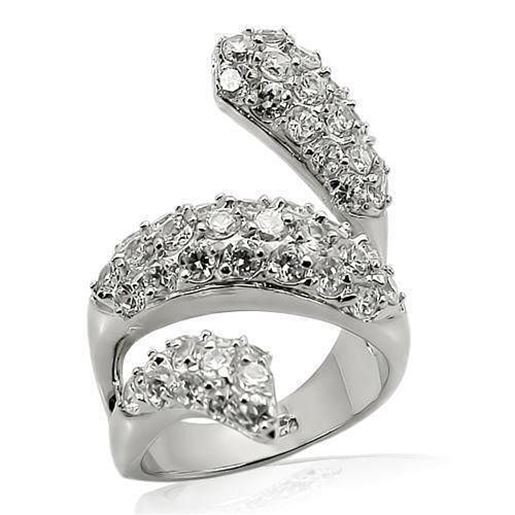 Picture of LOS219 - 925 Sterling Silver Ring Rhodium Women AAA Grade CZ Clear