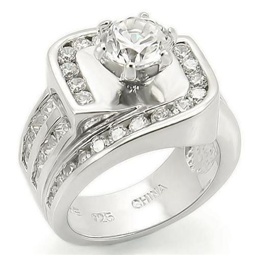 Picture of LOS265 - 925 Sterling Silver Ring Rhodium Women AAA Grade CZ Clear