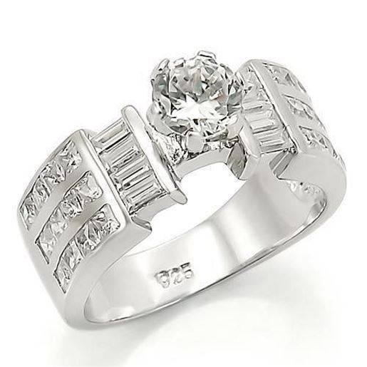 Picture of LOS280 - 925 Sterling Silver Ring Rhodium Women AAA Grade CZ Clear