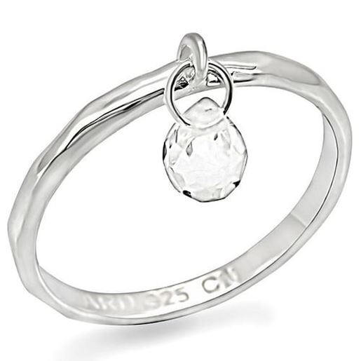 Picture of LOS285 - 925 Sterling Silver Ring Silver Women Genuine Stone Clear