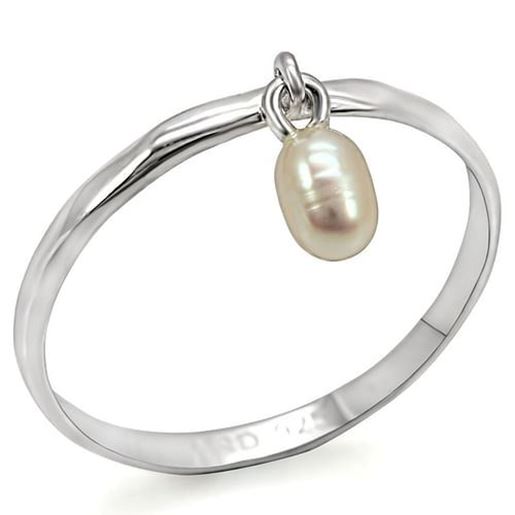 Picture of LOS317 - 925 Sterling Silver Ring Silver Women Semi-Precious White