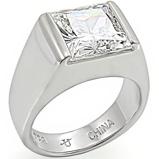 Picture of LOS374 - 925 Sterling Silver Ring Rhodium Women AAA Grade CZ Clear