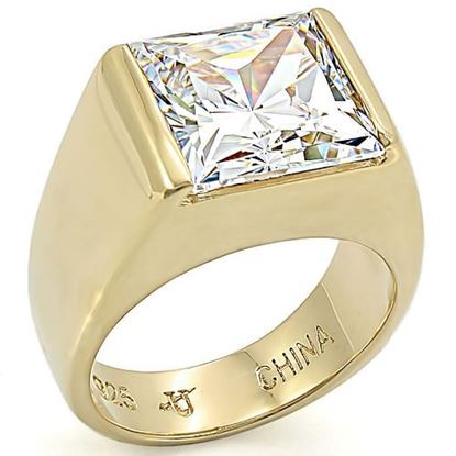 Picture of LOS375 - 925 Sterling Silver Ring Gold Women AAA Grade CZ Clear