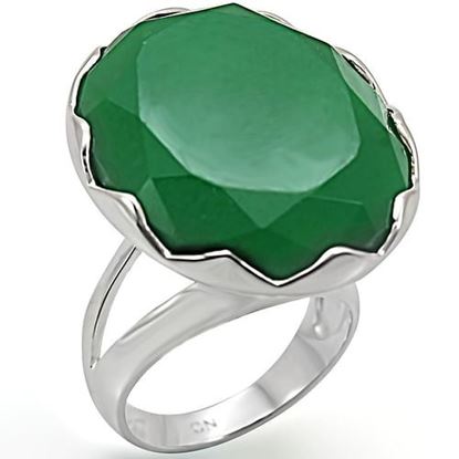 Picture of LOS387 - 925 Sterling Silver Ring Silver Women Synthetic Emerald