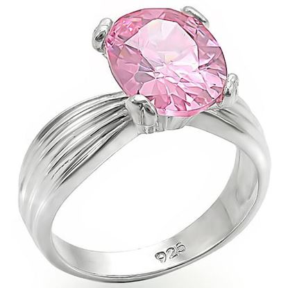 Picture of LOS393 - 925 Sterling Silver Ring High-Polished Women AAA Grade CZ Rose