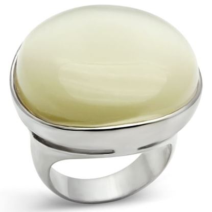 Picture of LOS537 - 925 Sterling Silver Ring Silver Women Synthetic White