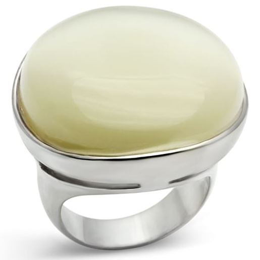 Picture of LOS537 - 925 Sterling Silver Ring Silver Women Synthetic White