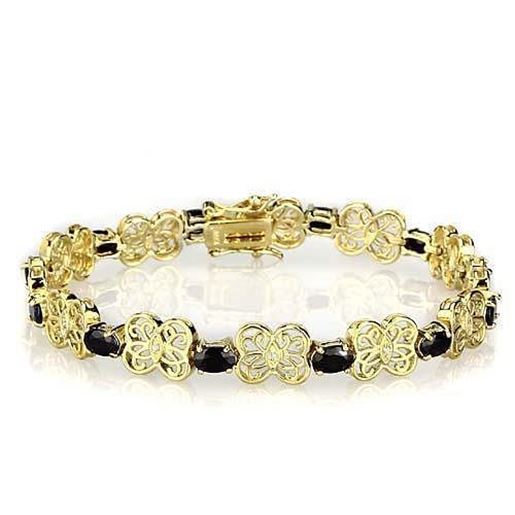 Picture of LOS602 - 925 Sterling Silver Bracelet Gold Women AAA Grade CZ Jet